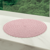 Jogo Americano Redondo Pétala Rosa 38cm - Ela Decora